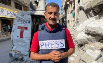 AFP -journalist Khader Zaanoun poseert dinsdag voor een foto in Gaza City. AFP -journalisten in de Gazastrook zeggen dat chronische voedseltekorten hun vermogen beïnvloeden om het conflict van Israël te dekken met Hamas -activisten.